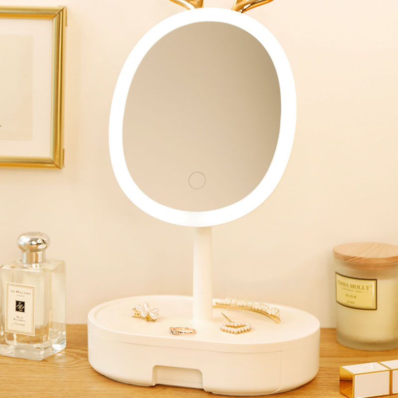 Gương Để bàn kèm ngăn kéo có Đèn LED Tiện lợi bền đẹp - Gương để bàn có Đèn LED Cao cấp hiện đại PR21