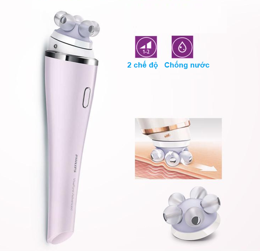 Máy rửa mặt và massage Philips VisaPure Advanced SC5340 Công nghệ DualMotion - Hàng Chính Hãng