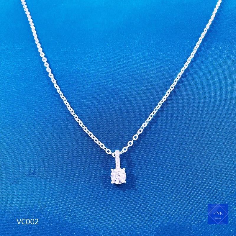 Vòng Cổ Nữ Bạc Đính Đá, Dây Chuyền Bạc Nữ 925 - VC002