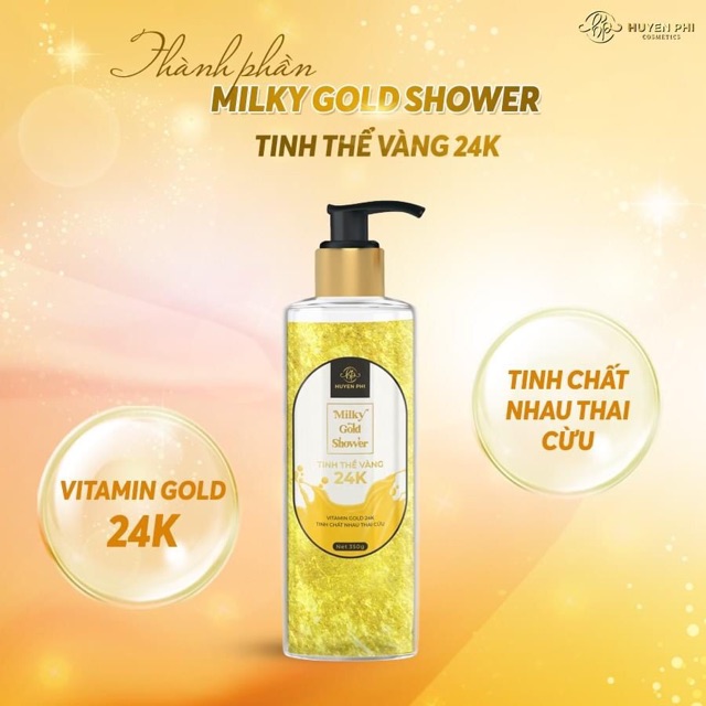 Sữa Tắm Tinh Thể Vàng 24K Huyền Phi giúp da sáng mịn toàn thân Tặng Kèm Gội (Xả) Mini Weilaiya Ngẫu Nhiên