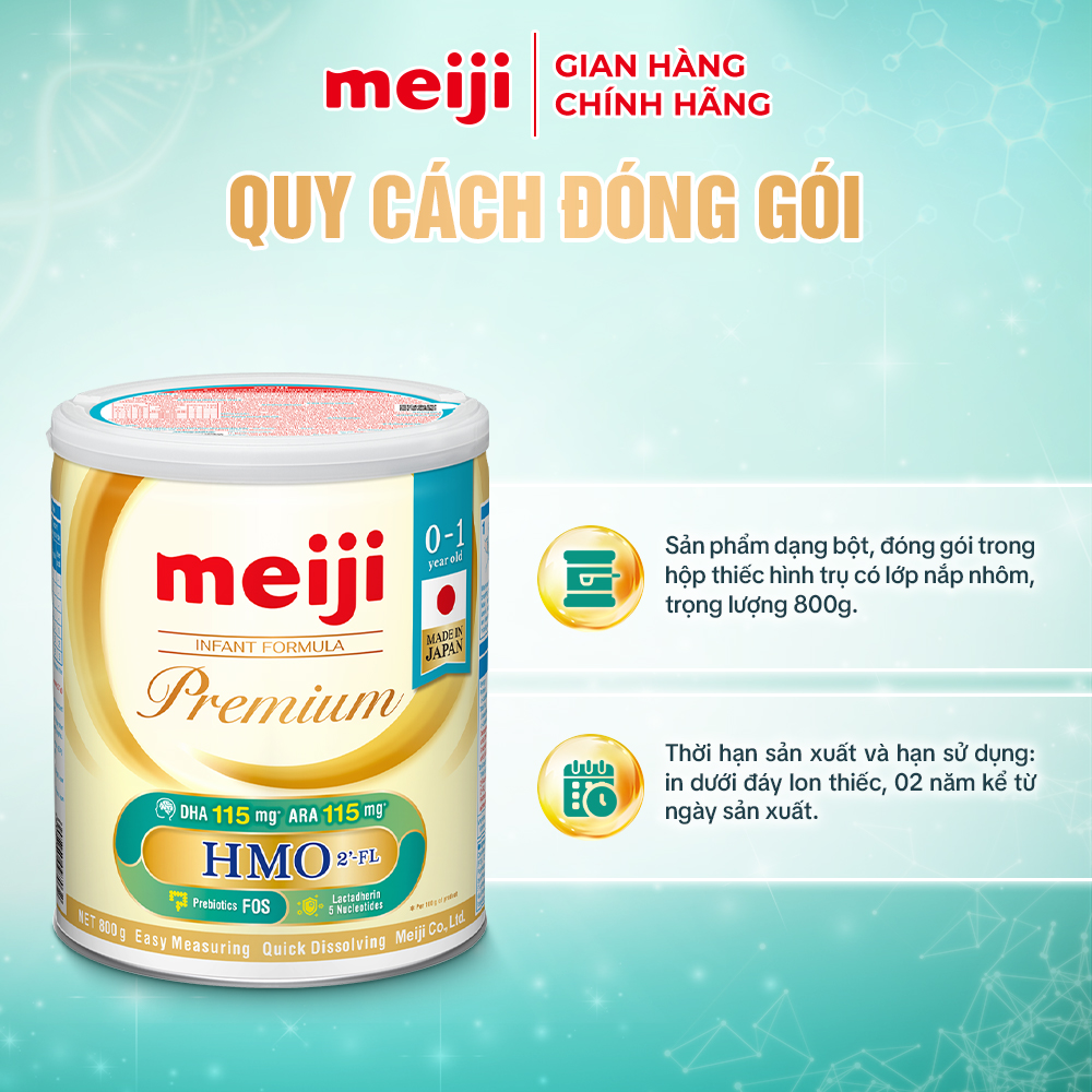 Sản phẩm dinh dưỡng công thức Meiji Infant Formula Premium 800g