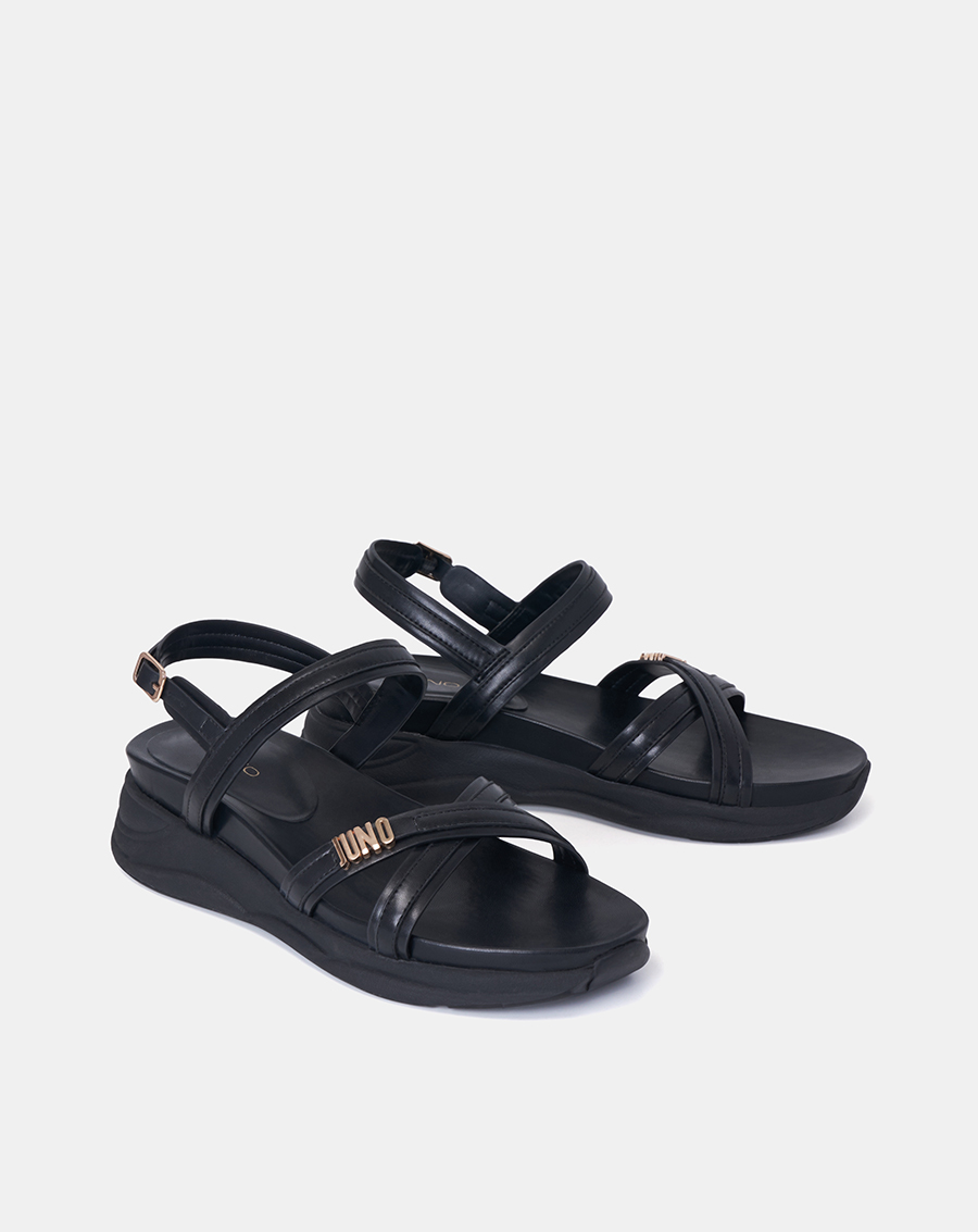 Giày Sandal Nữ 5cm Thời Trang JUNO Đế Bằng Thể Thao Phối Khoá SD05096