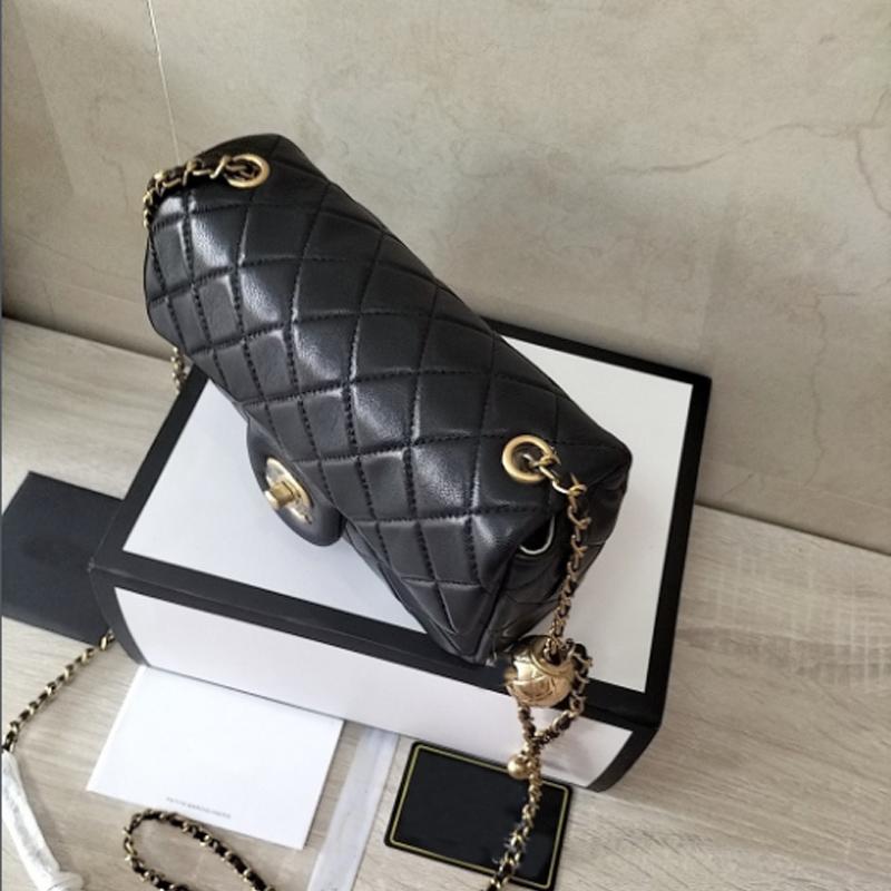 Thời Trang Cao Cấp Nữ Túi Sập Chất Lượng Cao Semicircl Vàng Kẻ Sọc Dây Chuyền Da Cừu Túi Xách Đeo Vai Nữ Cổ Điển Tay Thiết Kế