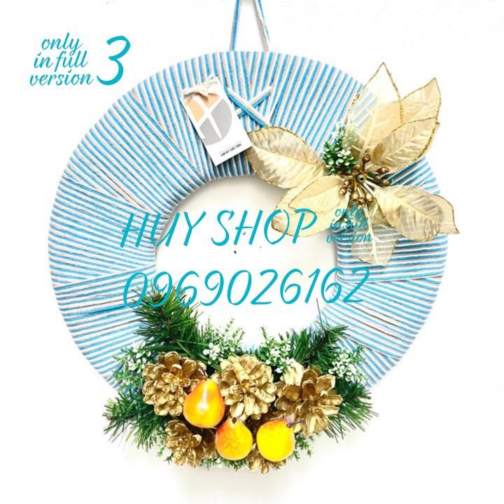 VÒNG HOA TREO TƯỜNG TRANG TRÍ GIÁNG SINH NOEL 35CM 0104