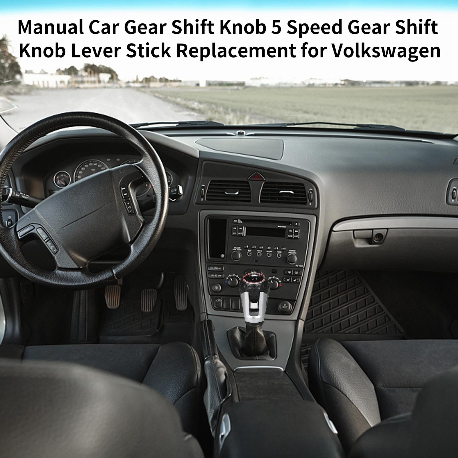 Gear Shift Knob, Manual Car Gear Shift Knob 5 Speed Gear Shift Knob Lever Stick Replacement for Volkswagen