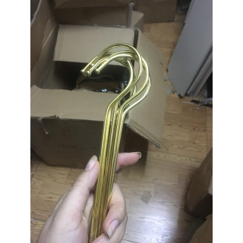 Combo 5c đầu móc mạ vàng dài 15cm-móc kẹp quần áo gỗ chụp hình