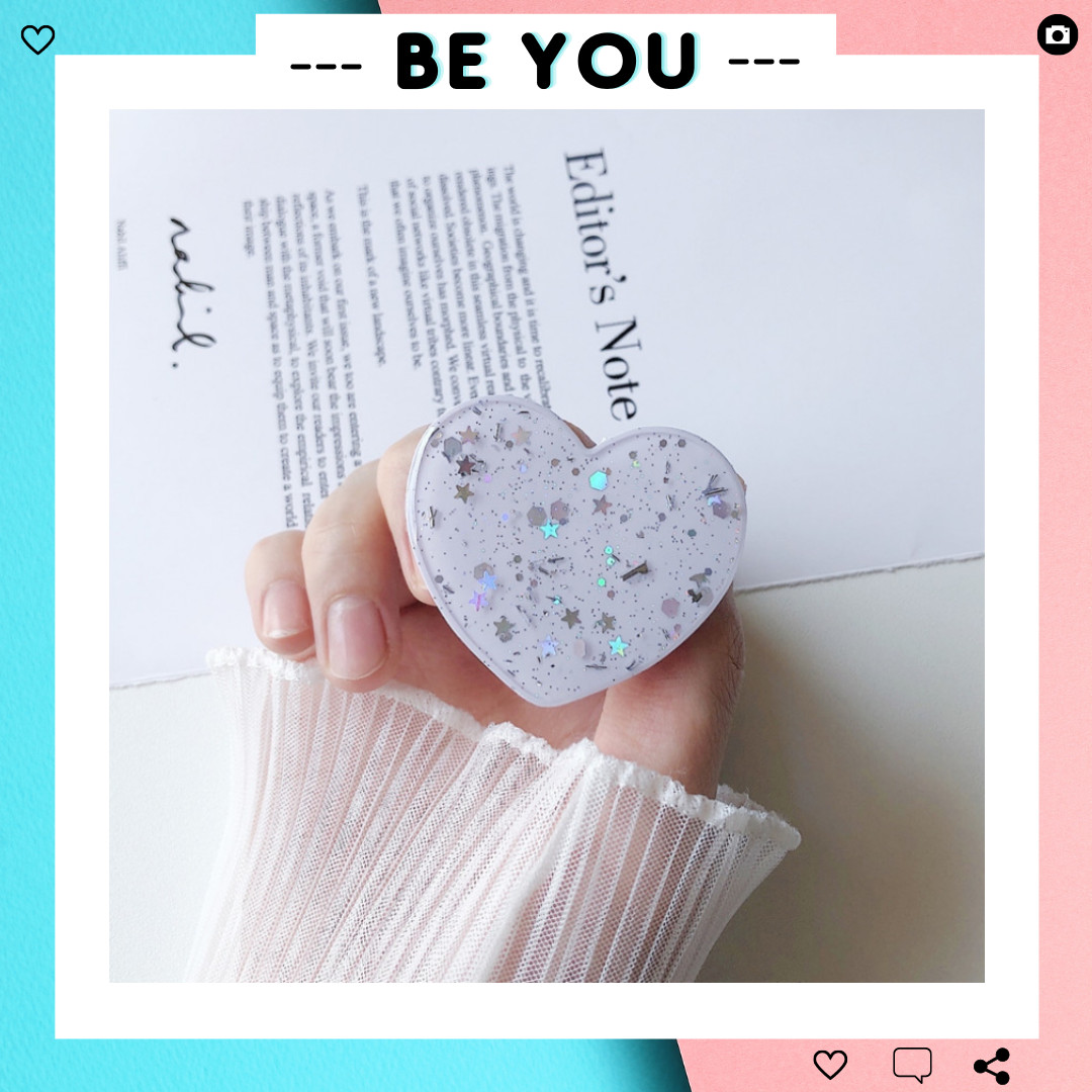 Giá Đỡ Chống Lưng Cho Điện Thoại PopSocket Hình Trái Tim Dễ Thương