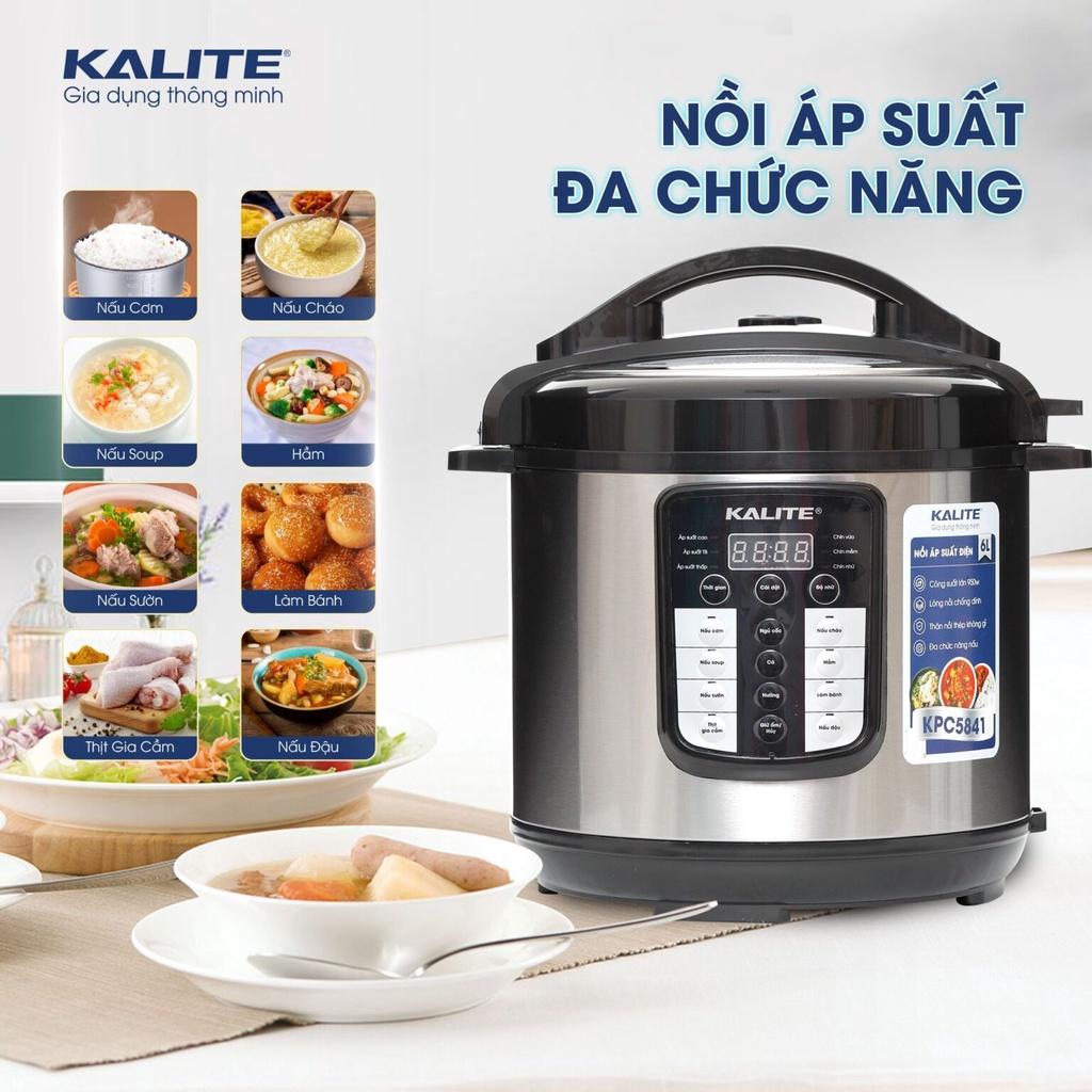 Nồi áp suất điện Kalite KPC5841 phủ chống dính 11 chế độ nấu nướng Hàng Chính Hãng