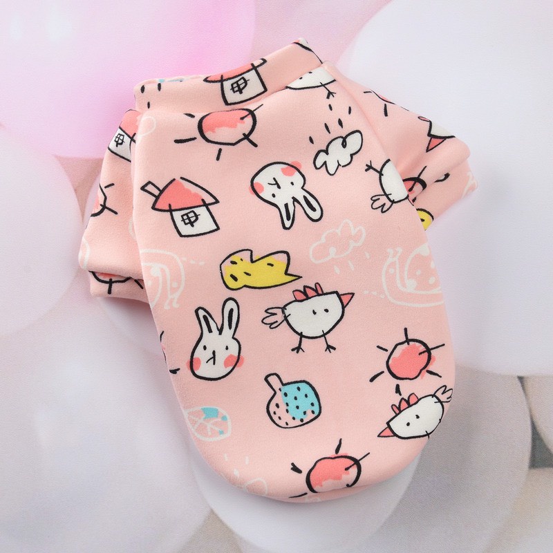 Xả hàng - Áo nỉ họa tiết đáng yêu dành cho chó mèo