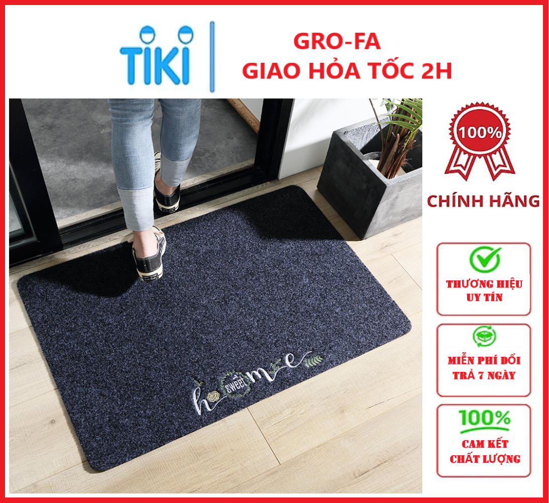 Thảm Lau Chân Chống Trượt Và Bụi 40x60cm GroFa - Chính Hãng