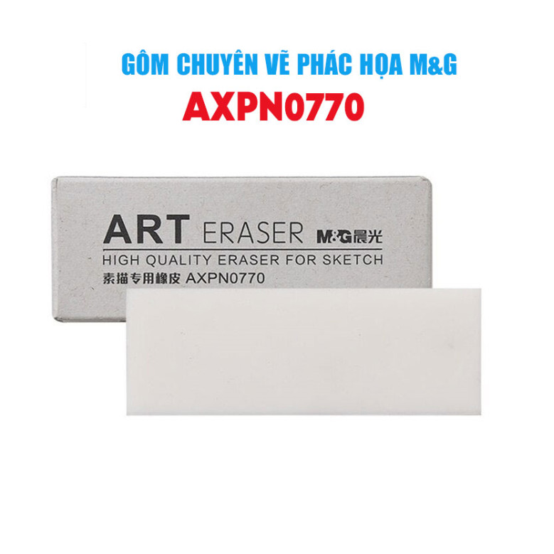 Gôm M&amp;G AXPN0770 Dạng dài , đựng trong hôp giấy , chuyên dùng cho vẽ Phác Họa , trên  hôp có chữ ART