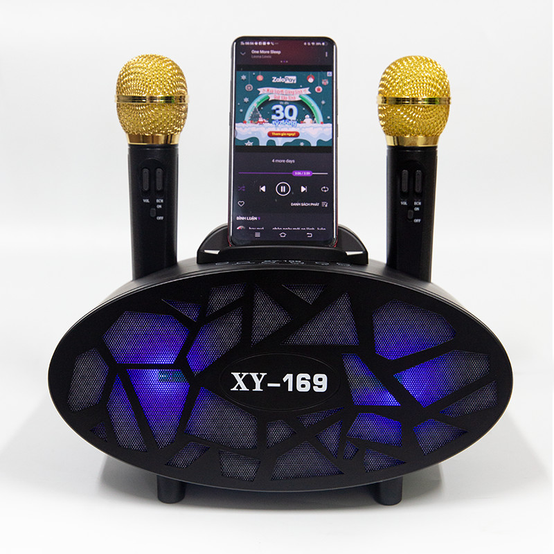 Loa Karaoke Bluetooth Mini Kèm 2 Micro Không Dây Model XY-169 - Giao Màu Ngẫu Nhiên