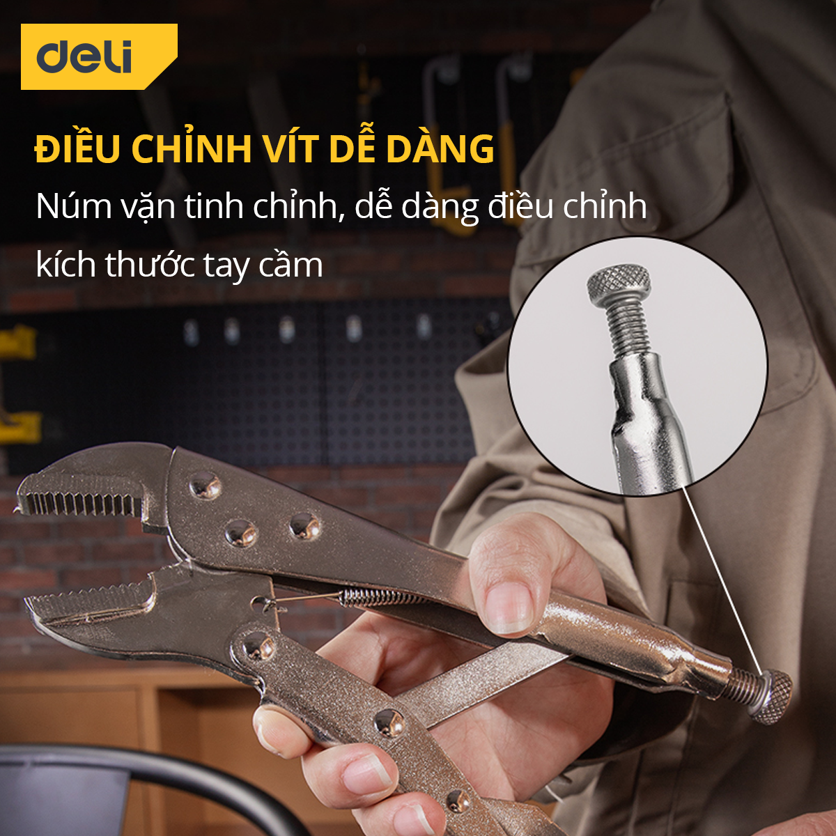 Kìm Bấm Chết Mỏ Cong Deli Cao Cấp Chính Hãng 10 Inch Miệng Thẳng - Chất Liệu Chống Mòn, Gỉ, Siêu Bền, Chắc Chắn DL109010