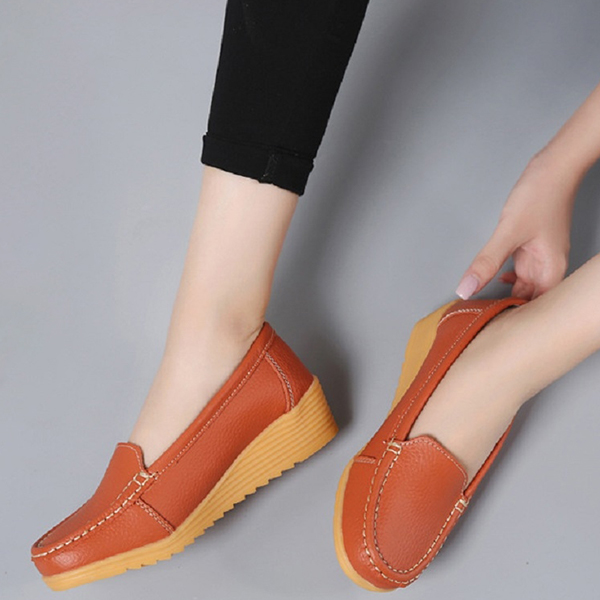 Ladies casual loafers Oxford bottom non-slip wedge driving shoes