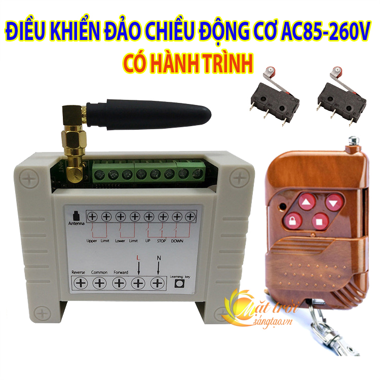 Công tắc điều khiển đảo chiều động cơ AC85-260V có hành trình V3 - Tần số 433Mhz