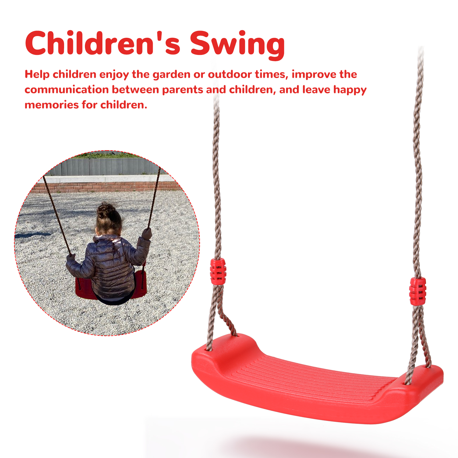 Bộ xích đu bằng nhựa có thể điều chỉnh ngoài trời dành cho trẻ em