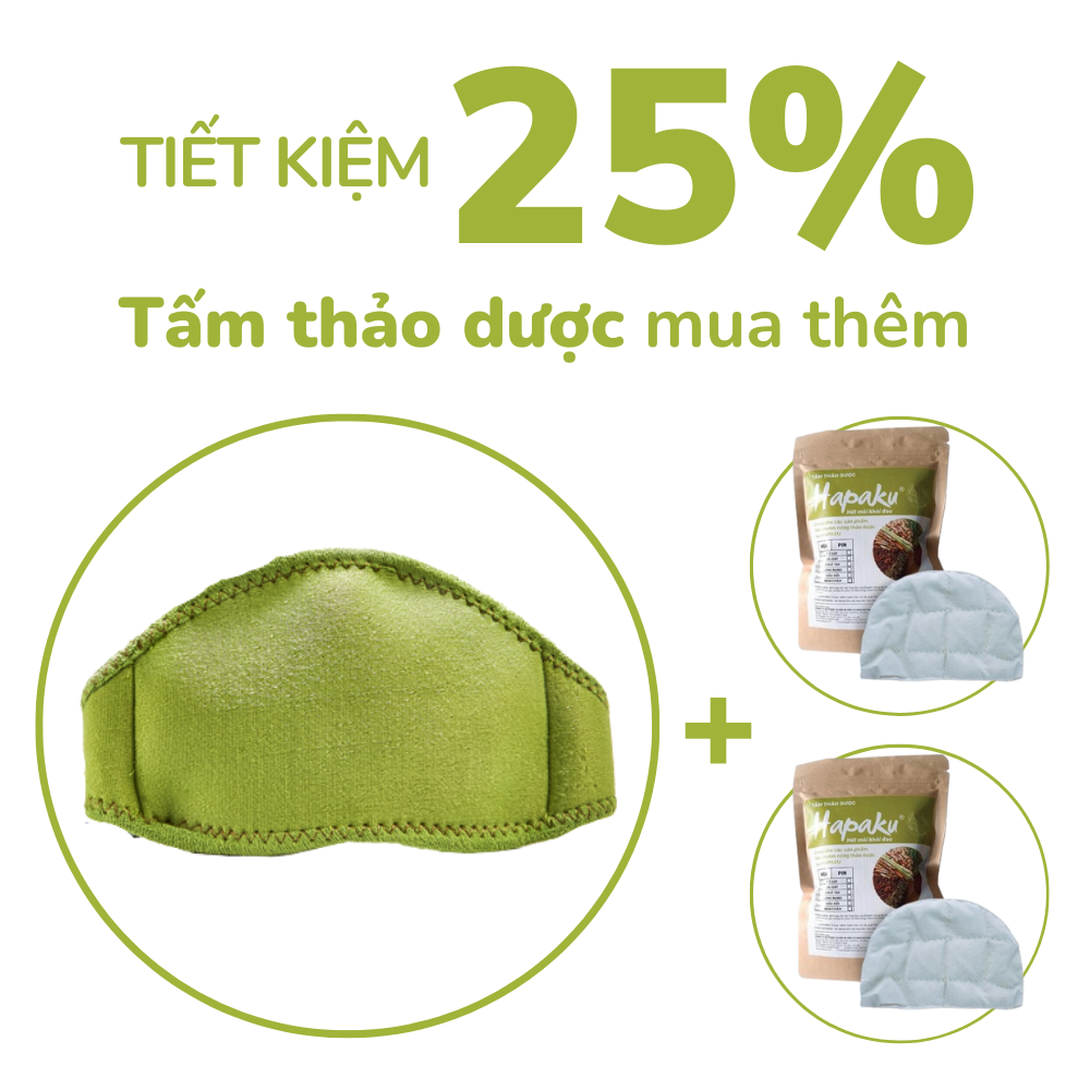 Combo Đai Chườm Nóng Thảo Dược Giảm Đau Cổ Gáy Hapaku Tấm Thảo Dược Thay Thế - 1 2 Tấm Thảo Dược