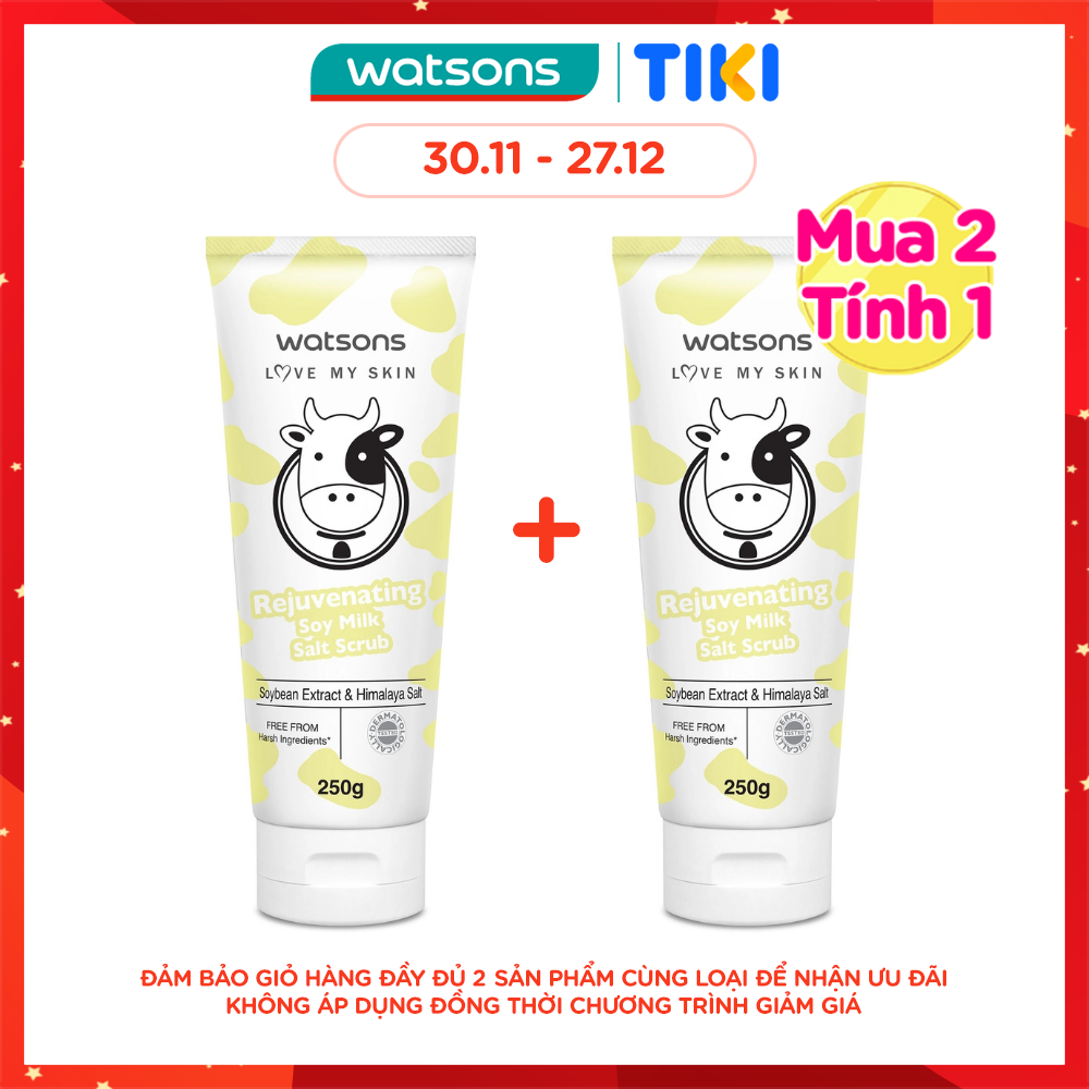 Tẩy Tế Bào Chết Watsons Love My Skin Ngừa Lão Hóa Da Rejuvenating Soy Milk Salt Scrub 250g