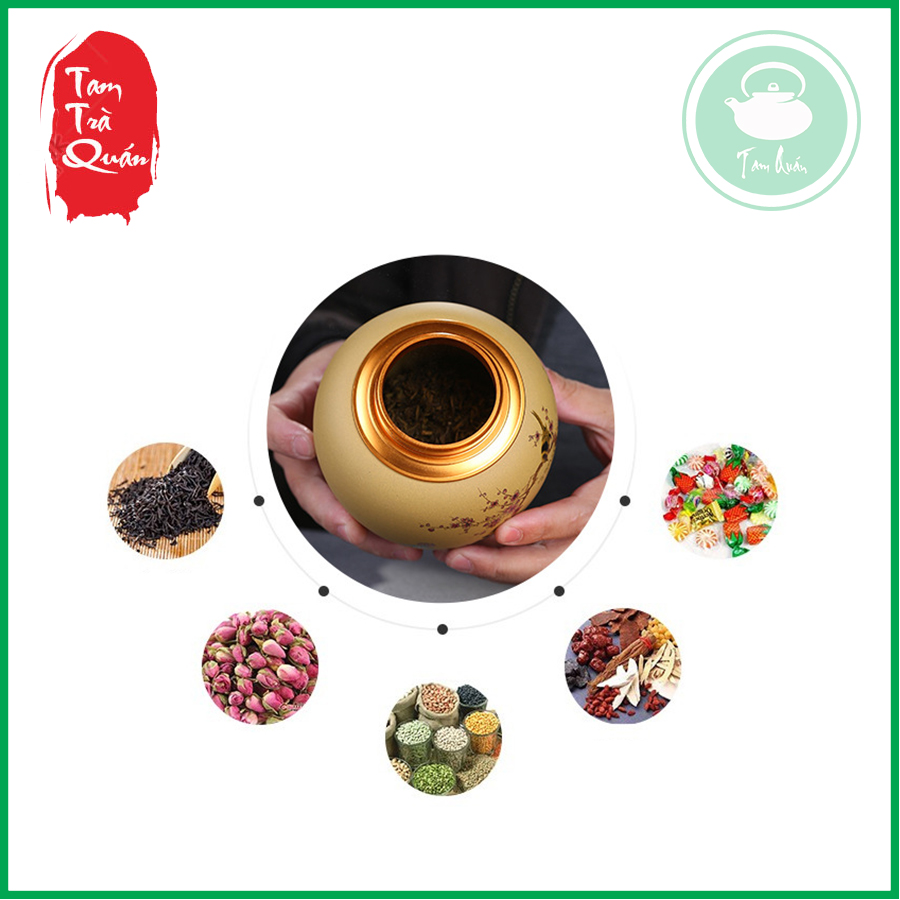 Hũ đựng trà lớn nắp đồng 2 lớp khít