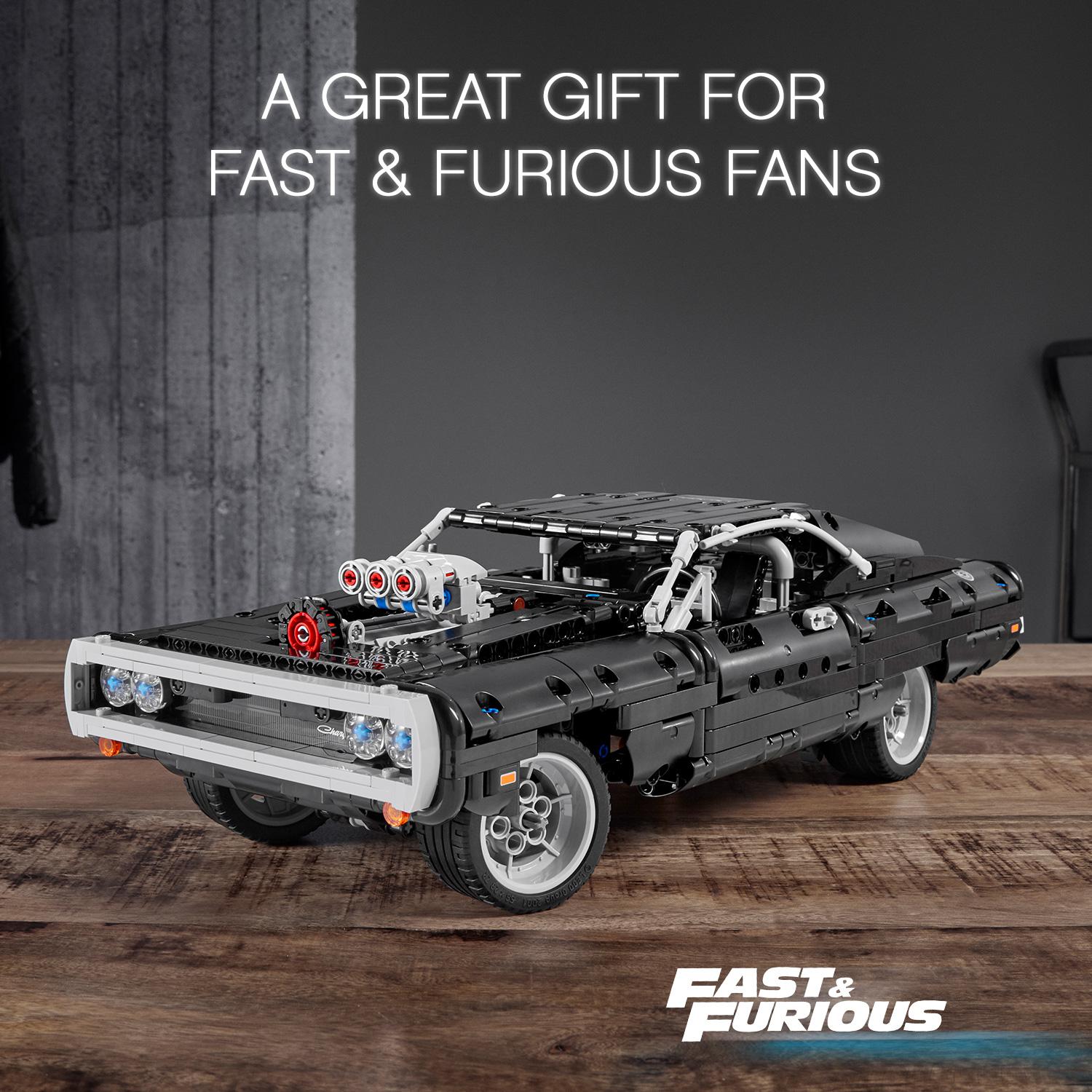 Đồ chơi lắp ráp mô hình LEGO TECHNIC ALL Siêu Xe Dom's Dodge Charger màu đen huyền bí 42111