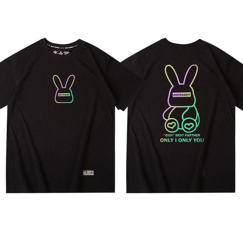 Áo Thun Nữ Phom Rộng Tay Lỡ, In Hình Oioyrabbit 7 màu Phản Quang KIS OFFICIAL