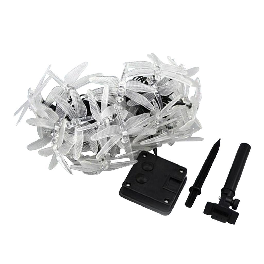 Outdoor Solar Power 20 LED String Lights Dragonfly Waterproof Lamp