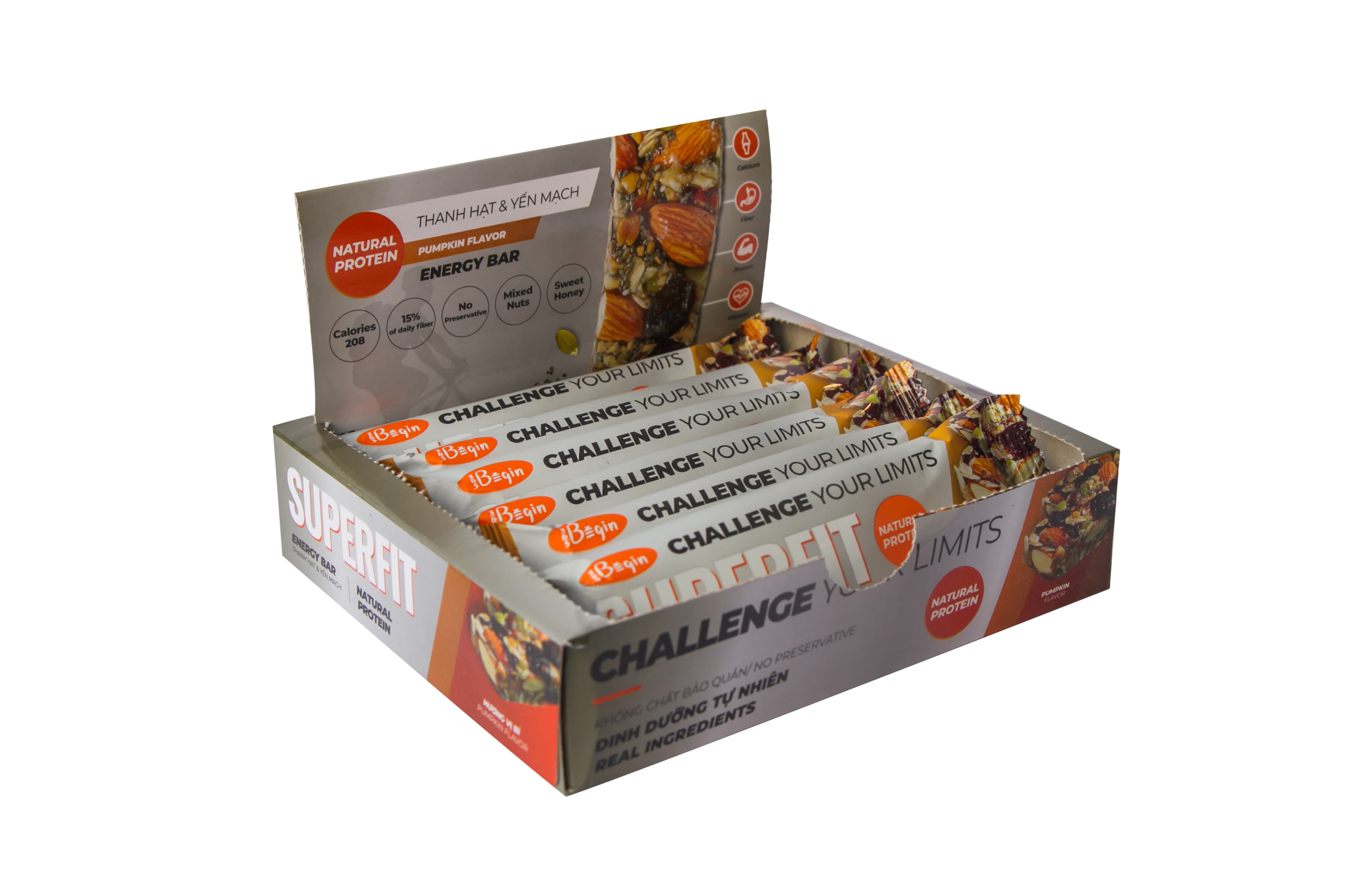 HỘP THANH NĂNG LƯỢNG HẠT & YẾN MẠCH SUPERFIT - VỊ BÍ ĐỎ - PUMPKIN