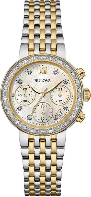 Đồng Hồ Bulova 98R214 Nữ Chronograph Đính Kim Cương 30mm