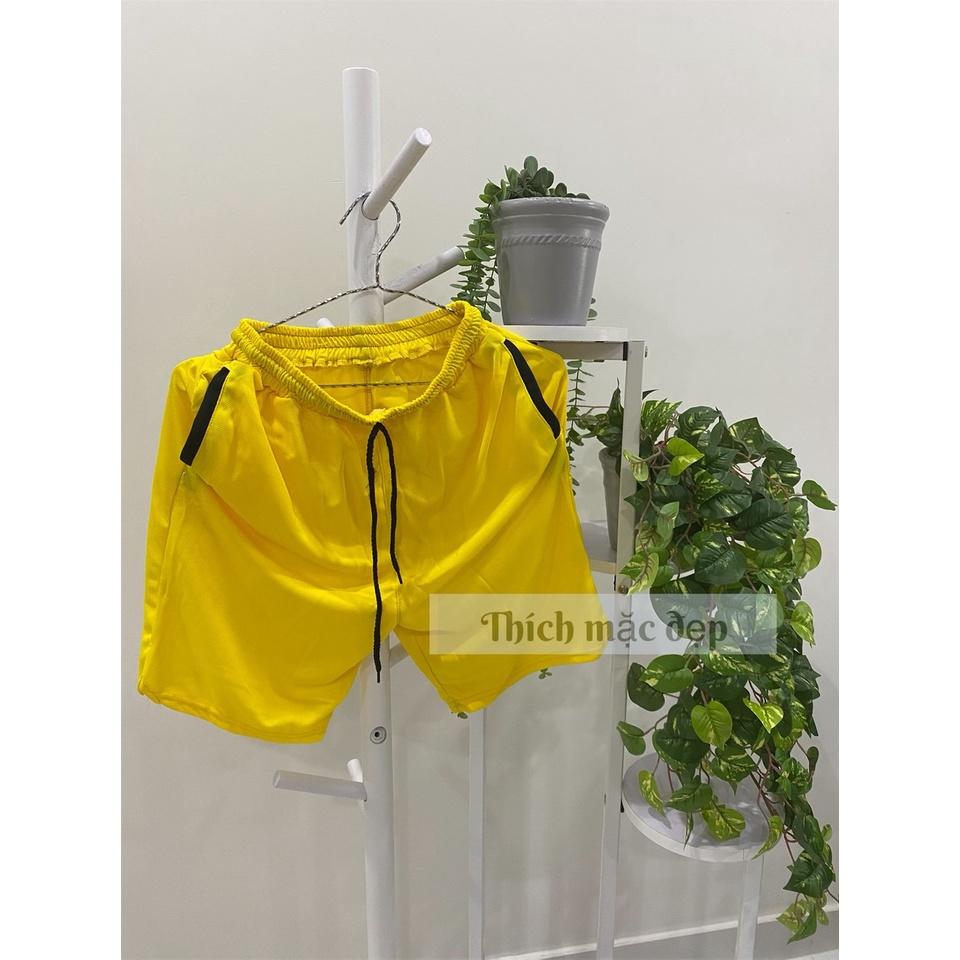 Quần đùi nam nữ form rộng style hàn quốc ngầu cá tính 07 màu vàng đỏ đen xanh xám