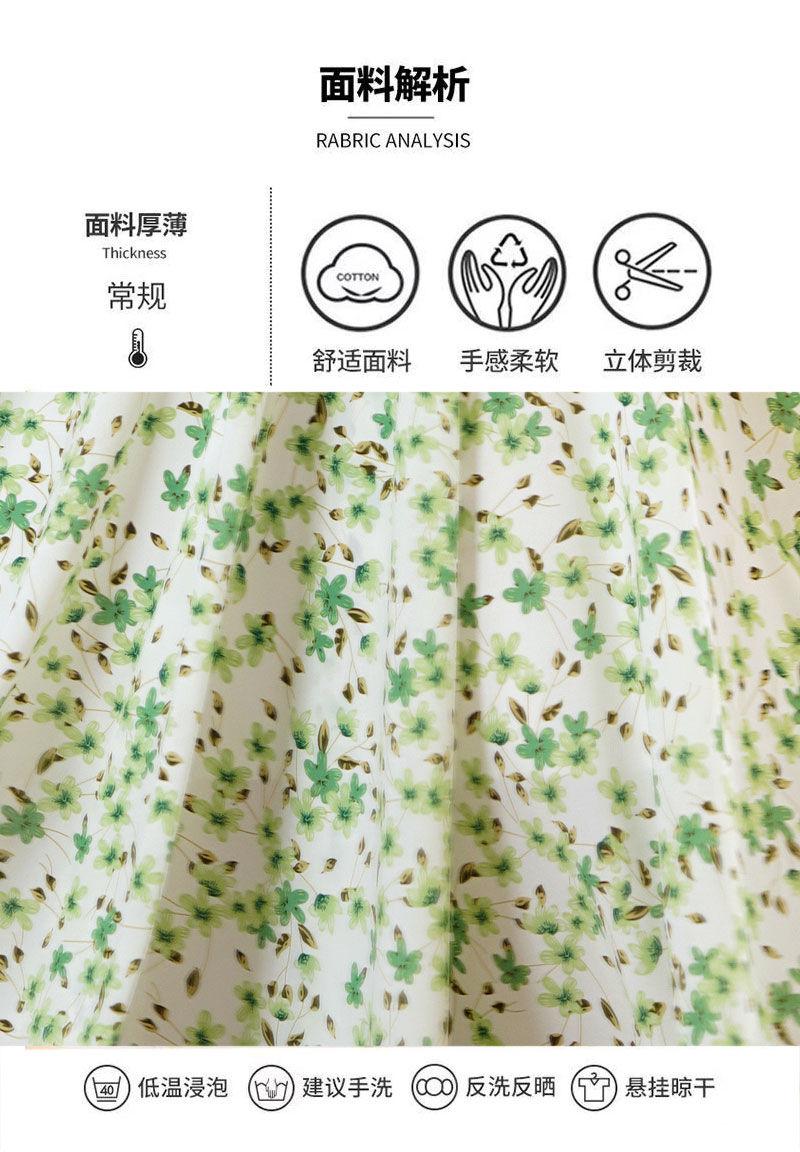SHUANGYAN Cô gái lớn bé mùa hè váy bong bóng tay áo đầm cô gái nhỏ mùa hè phong cách phương Tây váy sinh viên ngọt ngào trên đầu gối hoa đầm dài