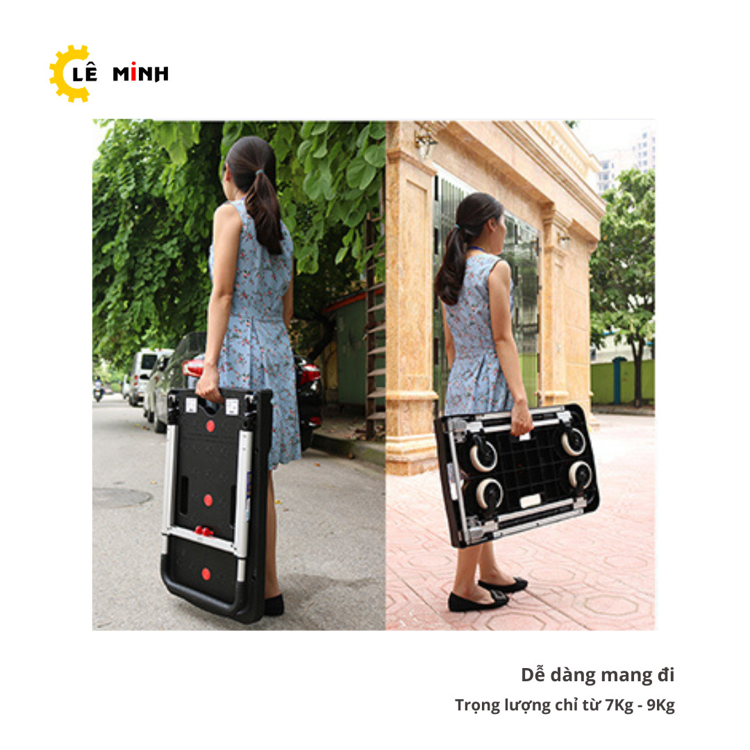 Xe Đẩy Hàng 4 Bánh Gấp Gọn PT-0096C Tải Trọng 150kg