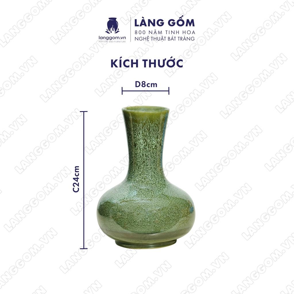 Bình hoa, lọ hoa Gốm sứ Bát Tràng cao cấp men hỏa biến dáng tỏi dẹt dùng làm quà tặng, trang trí - Làng Gốm Bát Tràng