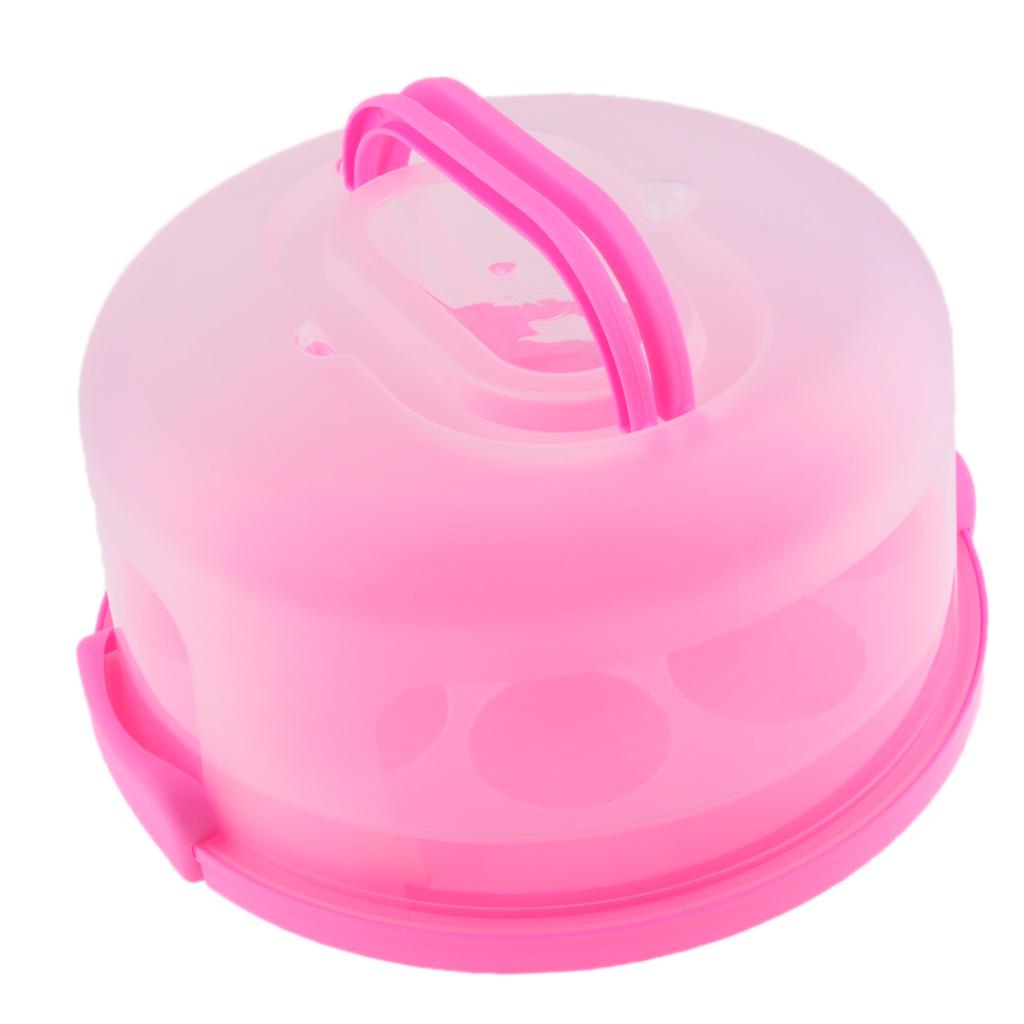 Portable Cake Cupcake Carrier Latching Cake Server Plastic Storage Box Tray