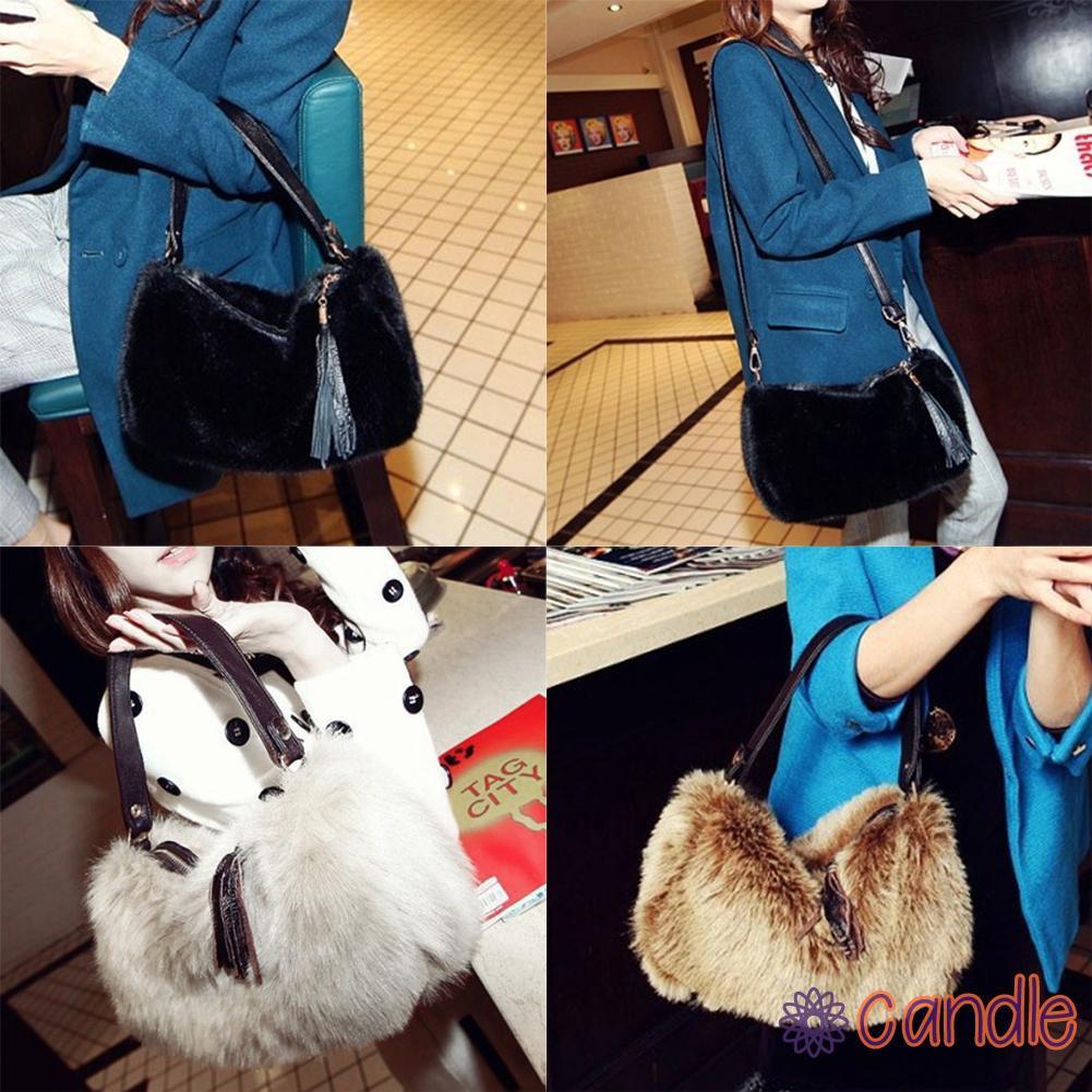 CONY Túi Xách Nữ Da Pu Phối Tua Rua Thời Trang