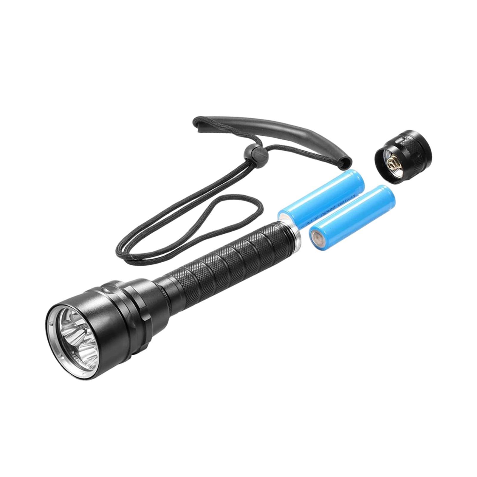 Scuba Diving Flashlight Handheld Dive Light Aluminum Alloy Torch for Outdoor