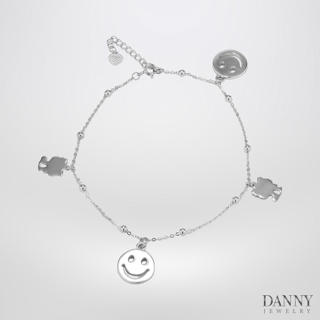 Lắc Chân Danny Jewelry Bạc 925 Xi Rhodium Hoạ Tiết Hình Mặt Cười LACY427