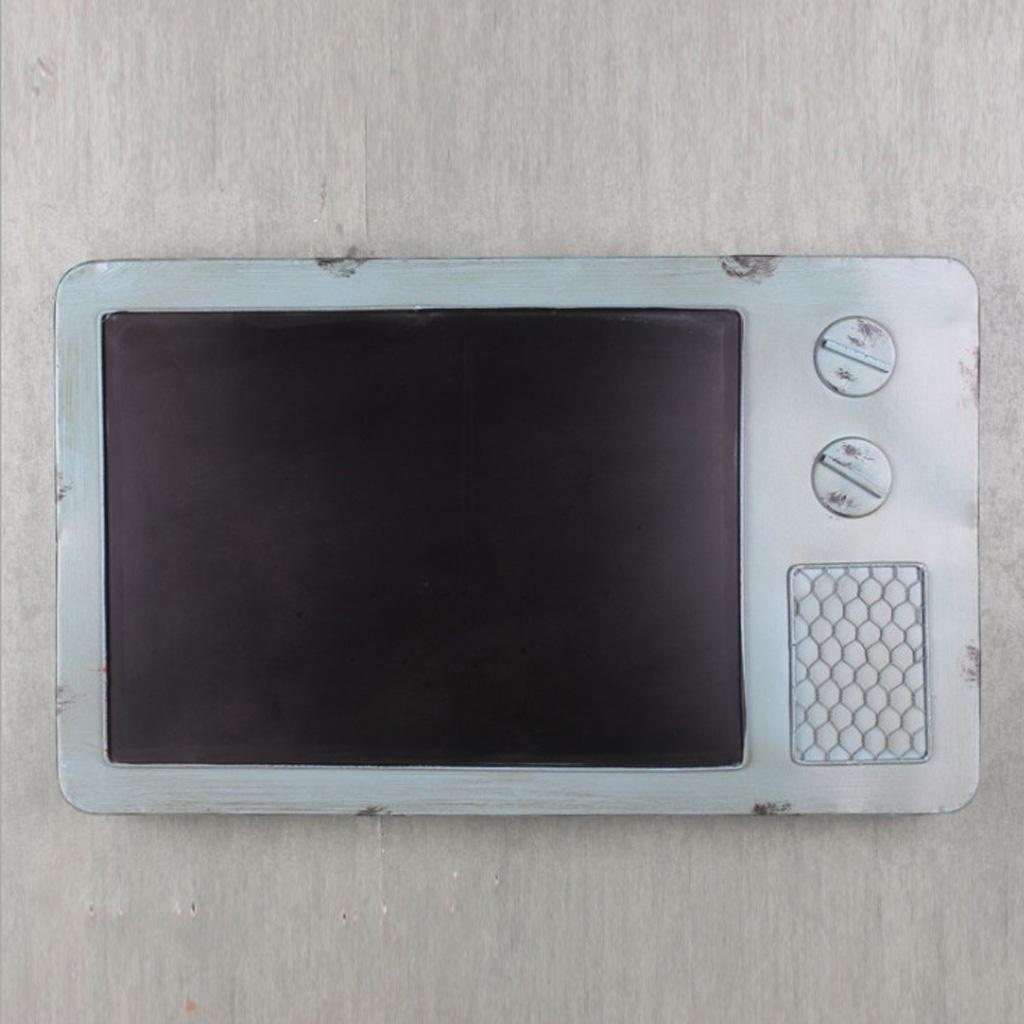 Vintage Metal Blackboard Memo Message Board for Bar Pub Decor Light Blue