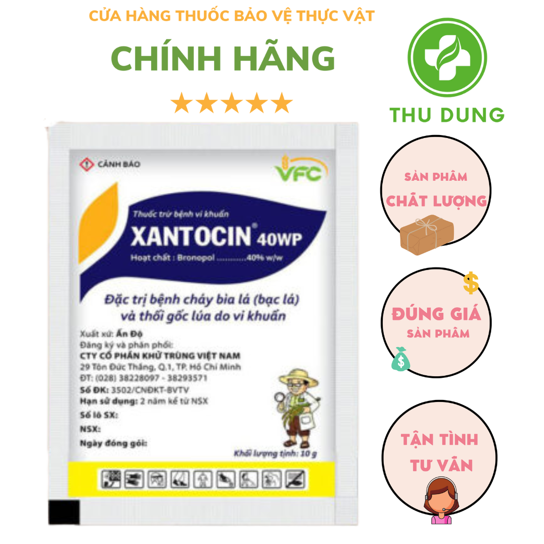 THUỐC TRỪ BỆNH XANTOCIN 40WP 18GR TRỪ VI KHUẨN - NẤM THỐI GỐC