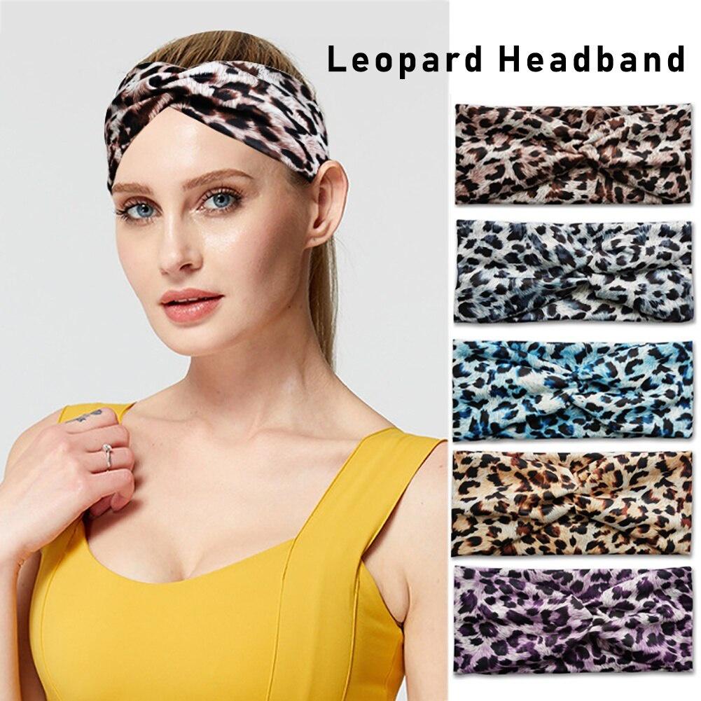 Absorbent Sport Sweat Headband Outdoor For Men Women Yoga Hair Bands Sweatband Leopard Yoga Cycling Running Sports Accessories
