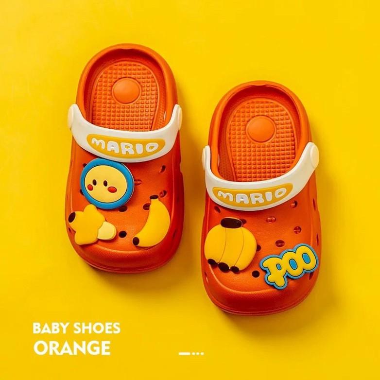 Dép sục cho bé Cheerful Mario Sticker dép cho bé trai bé gái siêu nhẹ chống trơn trượt BẾ BẾ SM