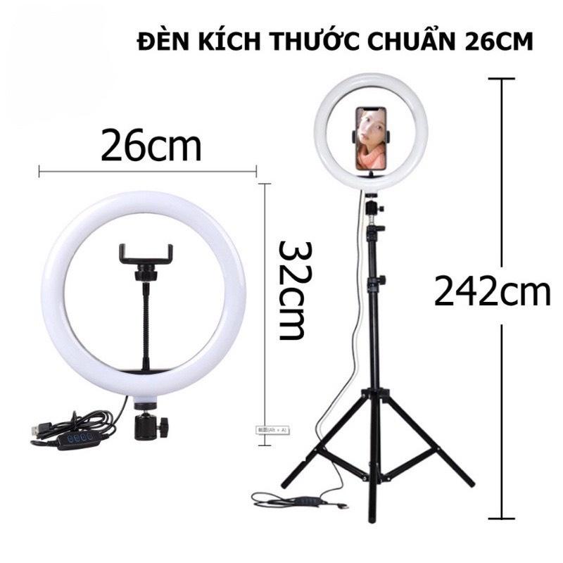 Bộ Đèn Livestream Size 26cm, Đèn Make Up, Phun Xăm - Đèn Live Stream Loại ĐẸP