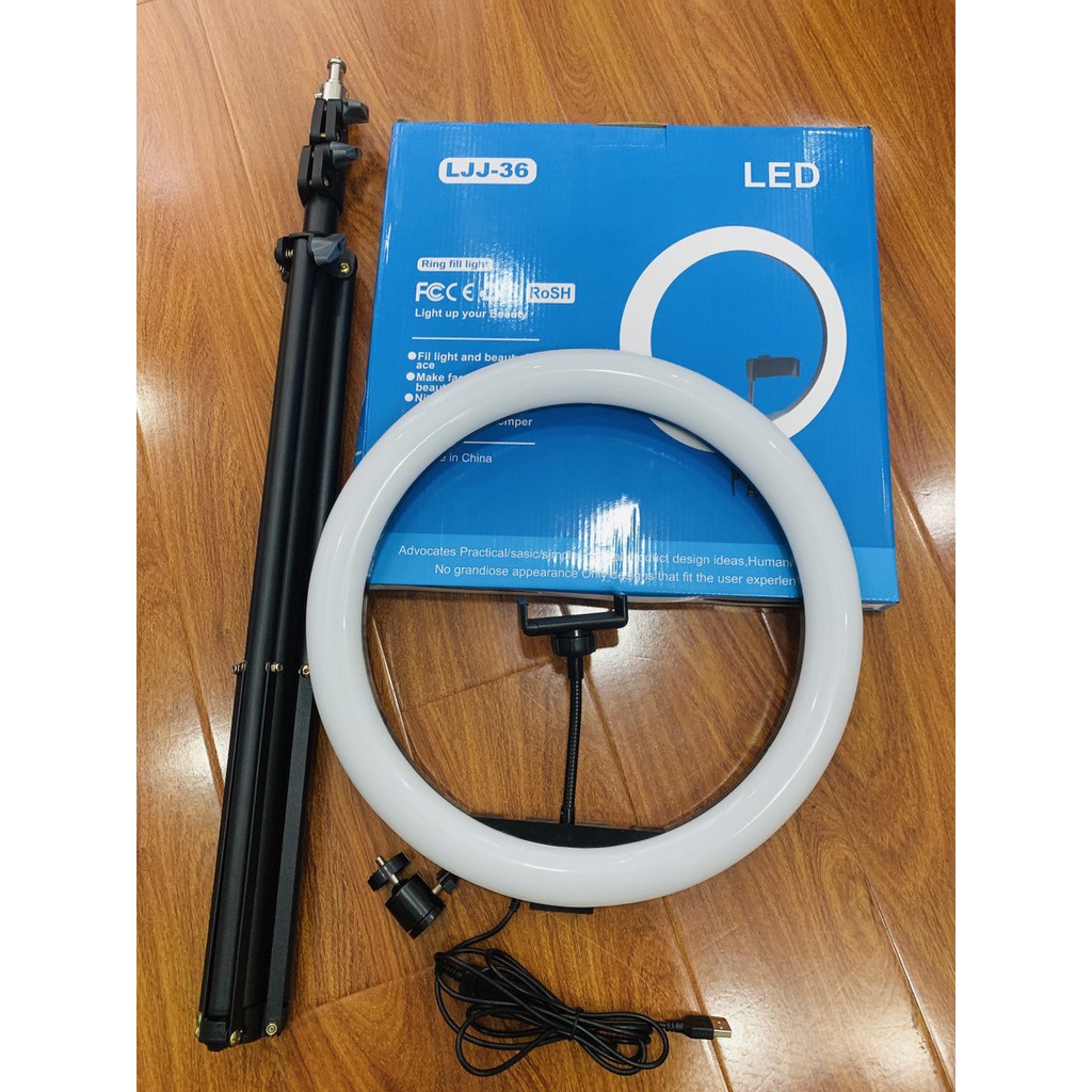 Đèn livestream 36cm nguồn USB, 3 kẹp điện thoại kèm chân đèn 2 mét  livestream , makeup chụp hình sản phẩm