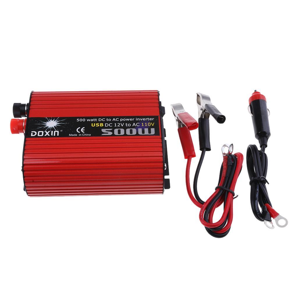 Car 500W Power Inverter 12V to 110V Modified Sine Wave Dual USB Converter