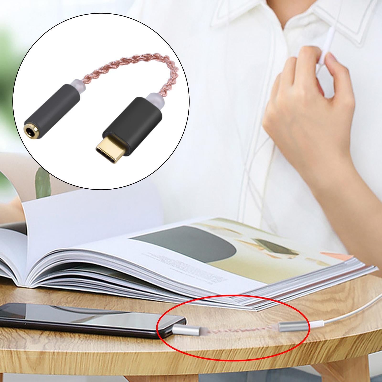 USB C to 3.5mm Audio Adapter Headphone Jack Cable Adapter for Phones