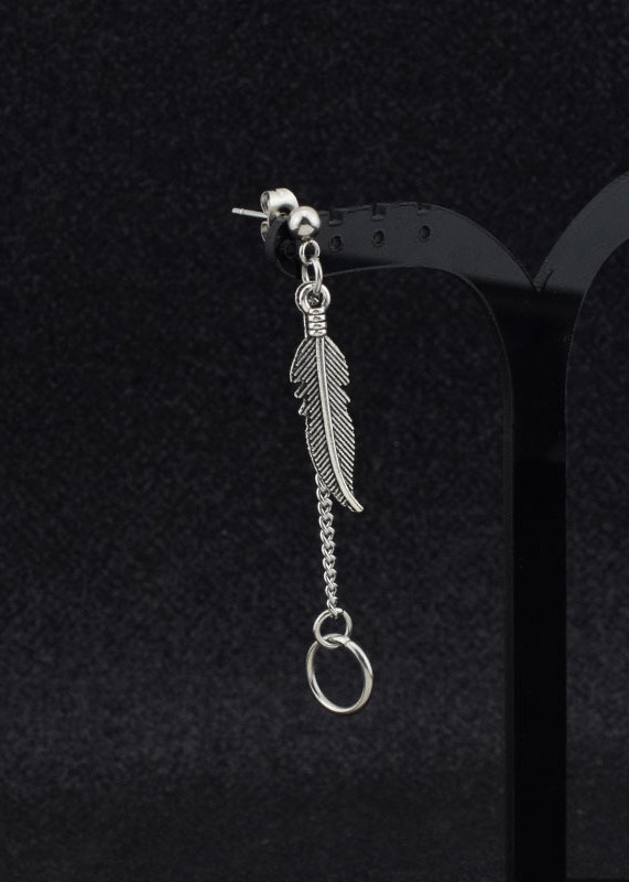 Bông tai nam idol Mark GOT7 dây xích lông vũ style Unisex Hàn Quốc