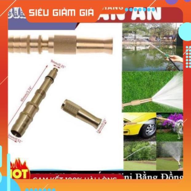 Đầu vòi xịt tăng áp mini Đầu vòi tăng áp đa năng bằng đồng tưới cây rửa xe cực mạnh 206587 tặng đai