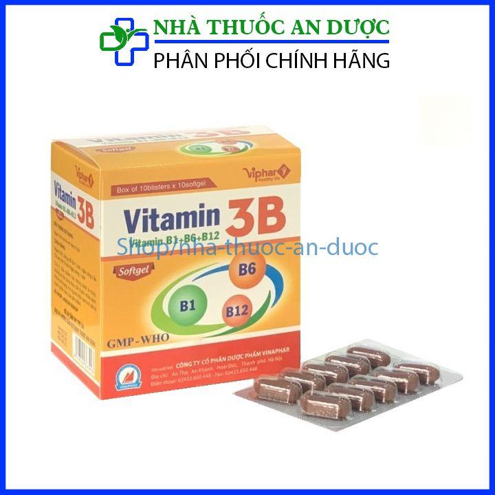 Viên uống Vitamin 3B giúp ăn ngon ngủ tốt, giảm đau nhức, tê bì chân tay hộp - 100 viên