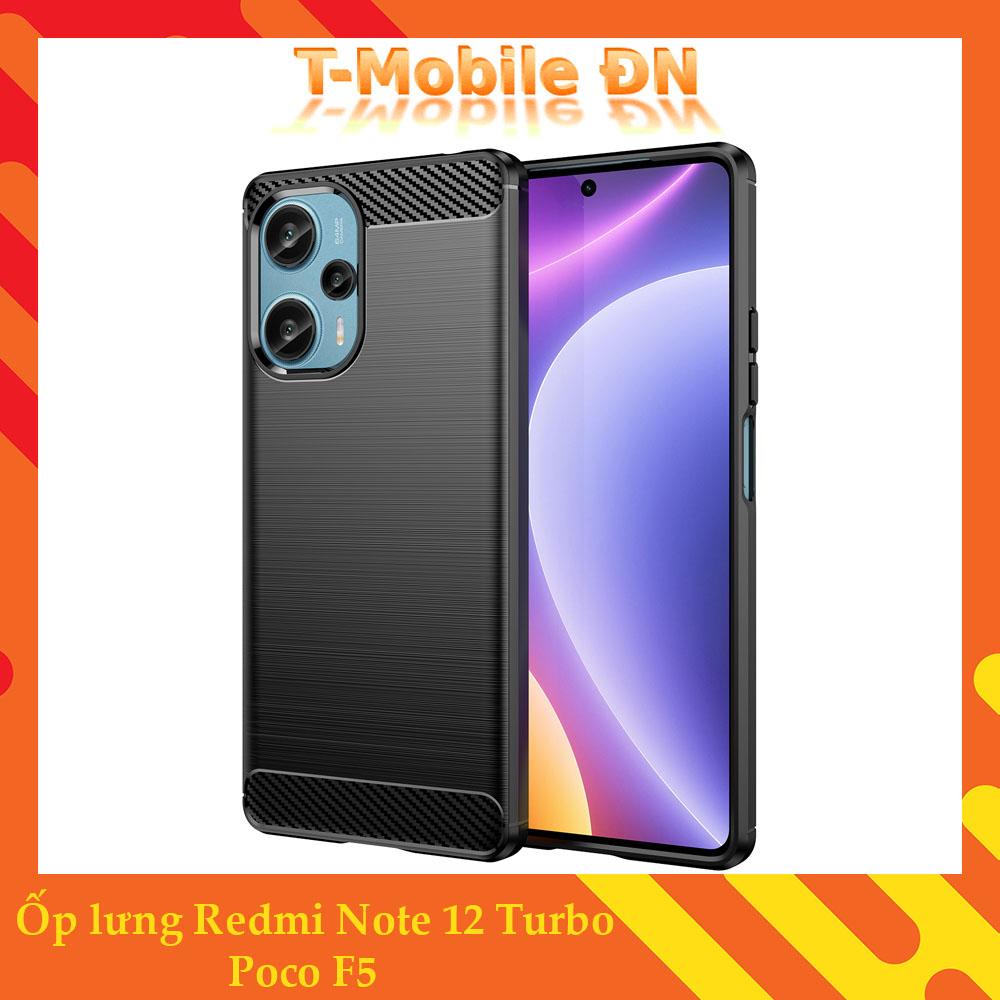 Ốp lưng Xiaomi Redmi Note 12 Turbo, Poco F5 silicone mềm Carbone phay xước chống sốc chống vân tay