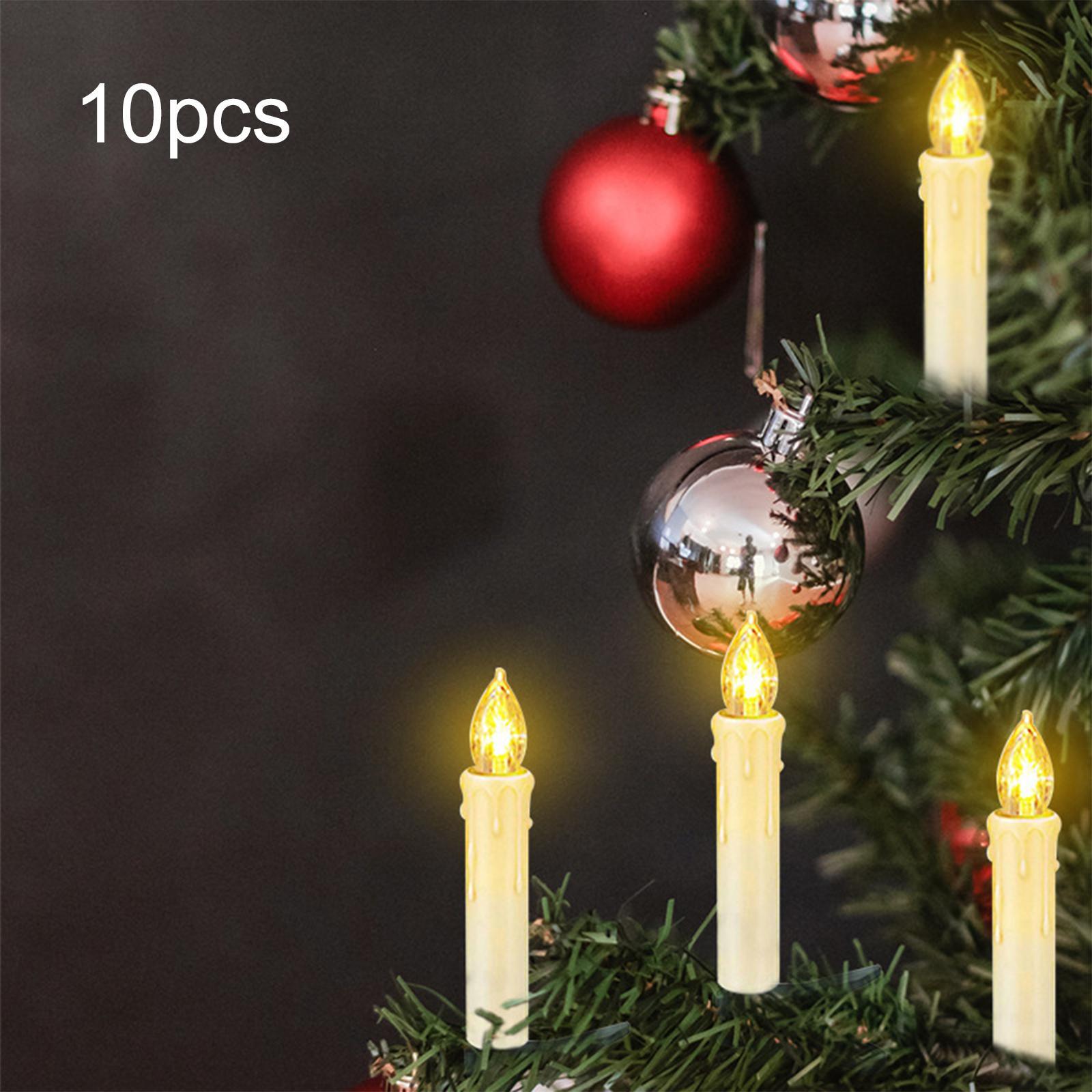 10 Pieces LED Candles Battery Operated Candle Lights for Window Ground Party