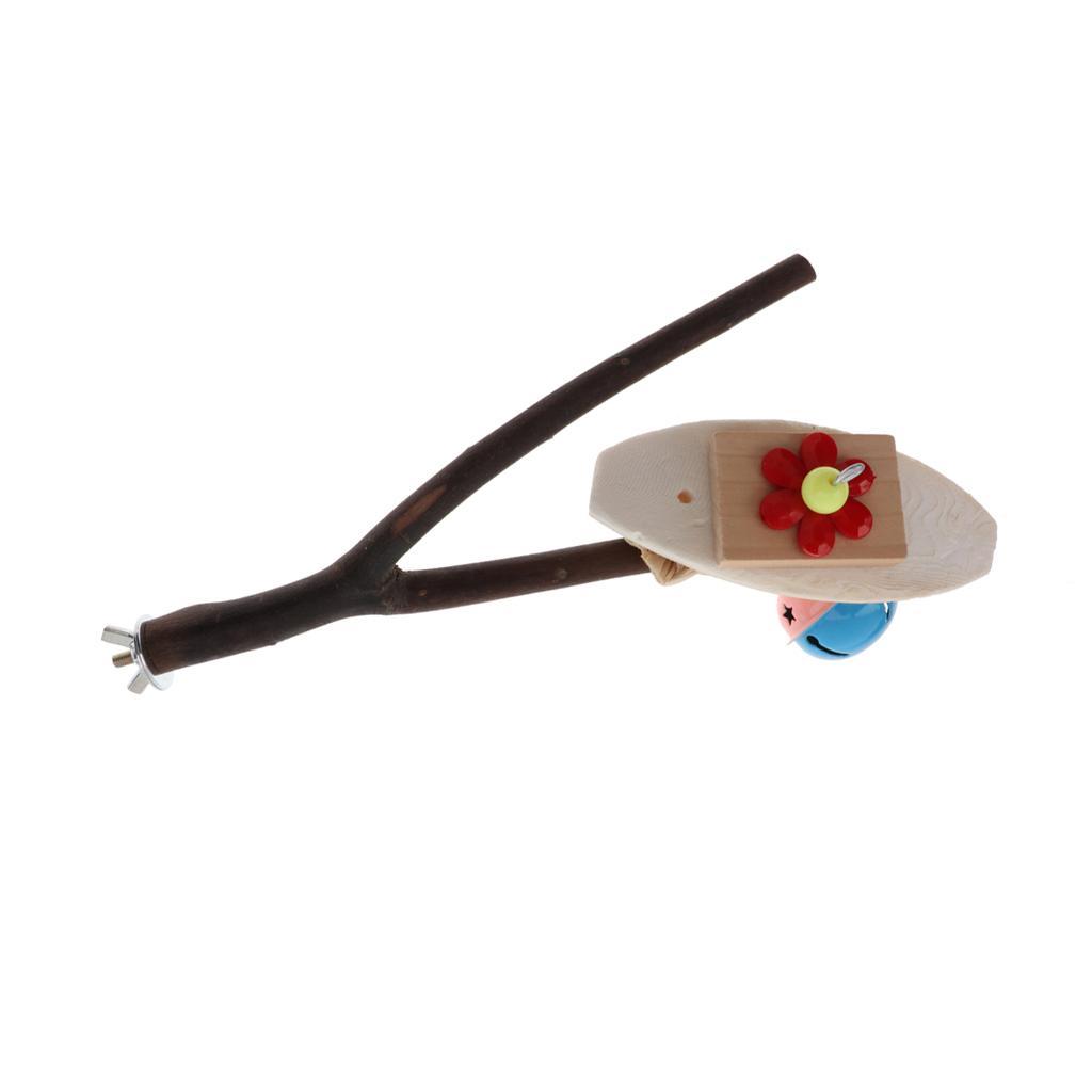 2-pcs Parrot Wood Hanging Stand Toy Parakeet Branch Perches Toy #1#3